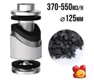 FILTR WĘGLOWY PRO-ECO VF fi 125 mm 370 - 550 m3/h h40cm 3,6kg