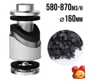FILTR WĘGLOWY PRO-ECO VF fi 160 mm 580 - 870 m3/h h60cm 6,8kg