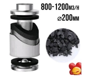 FILTR WĘGLOWY PRO-ECO VF fi 200 mm 800 - 1200 m3/h h50cm 7,3kg